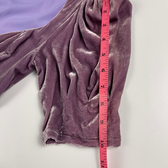 For Love & Lemons Viva Velvet Deep V Mini Dress in Lilac Womens XS - Picture 15 of 15